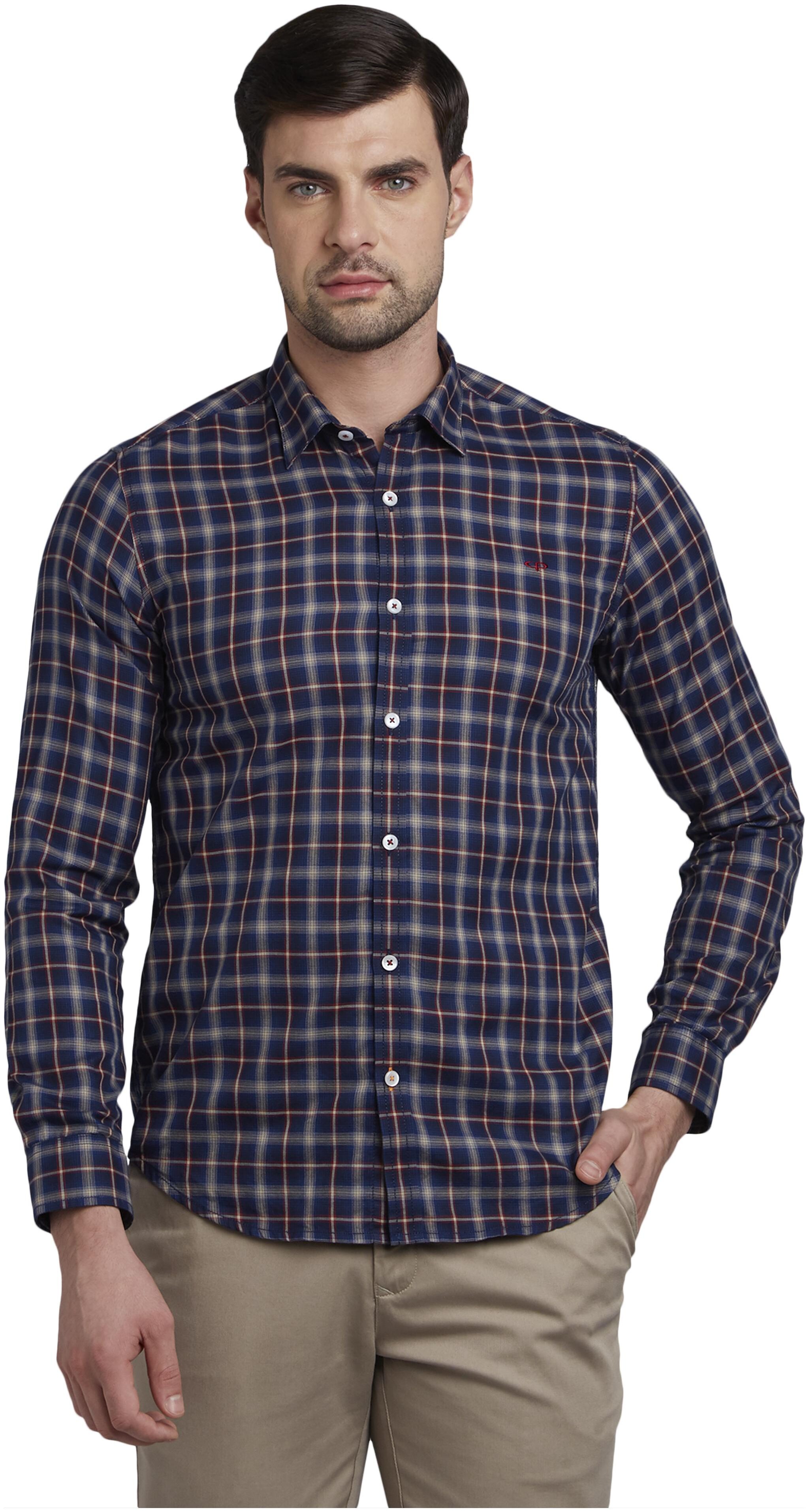 

ColorPlus Men Blue Checked Slim Fit Casual Shirt