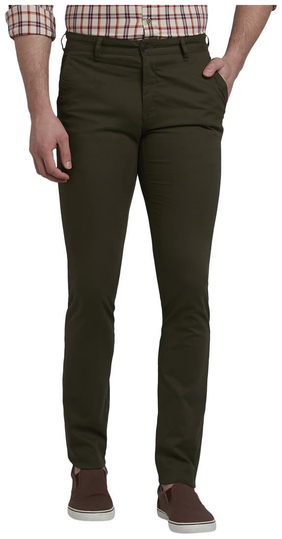 

ColorPlus Men Green Solid Regular fit Regular trousers