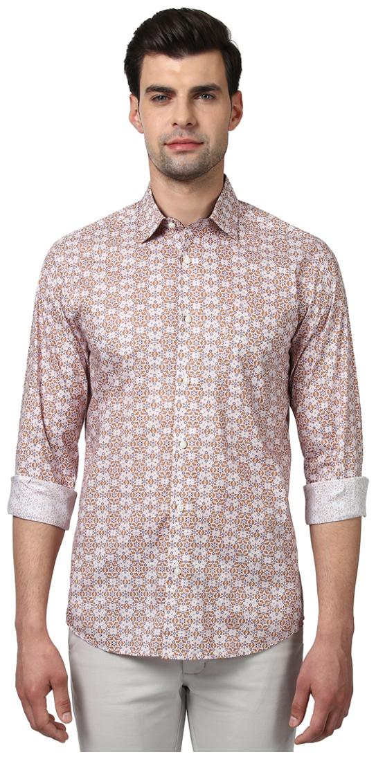 

ColorPlus Men Medium Brown Tailored Fit Cotton Shirt