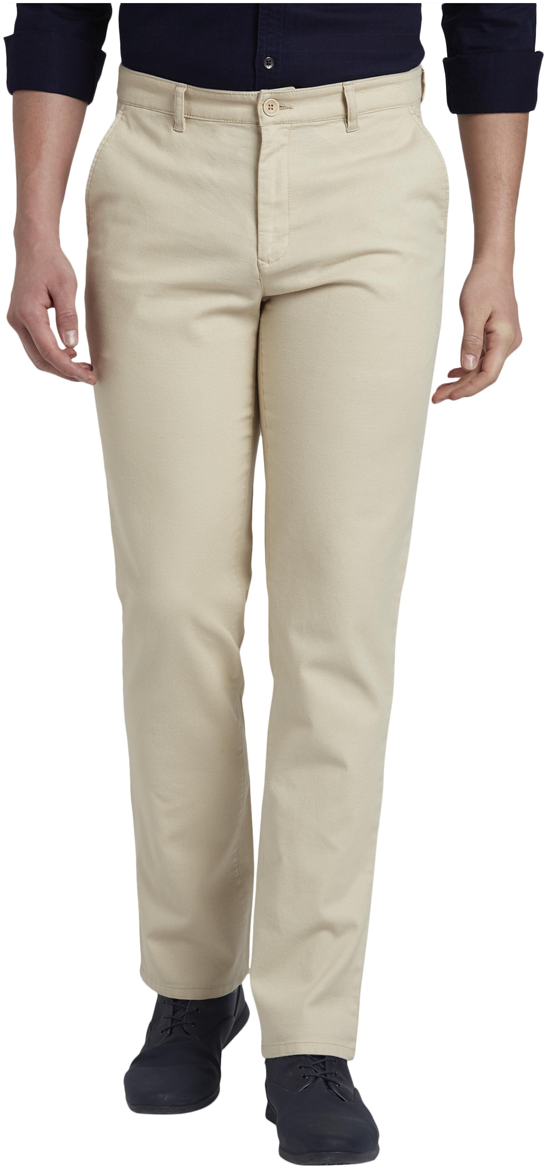 

ColorPlus Men Beige Striped Tapered fit Regular trousers