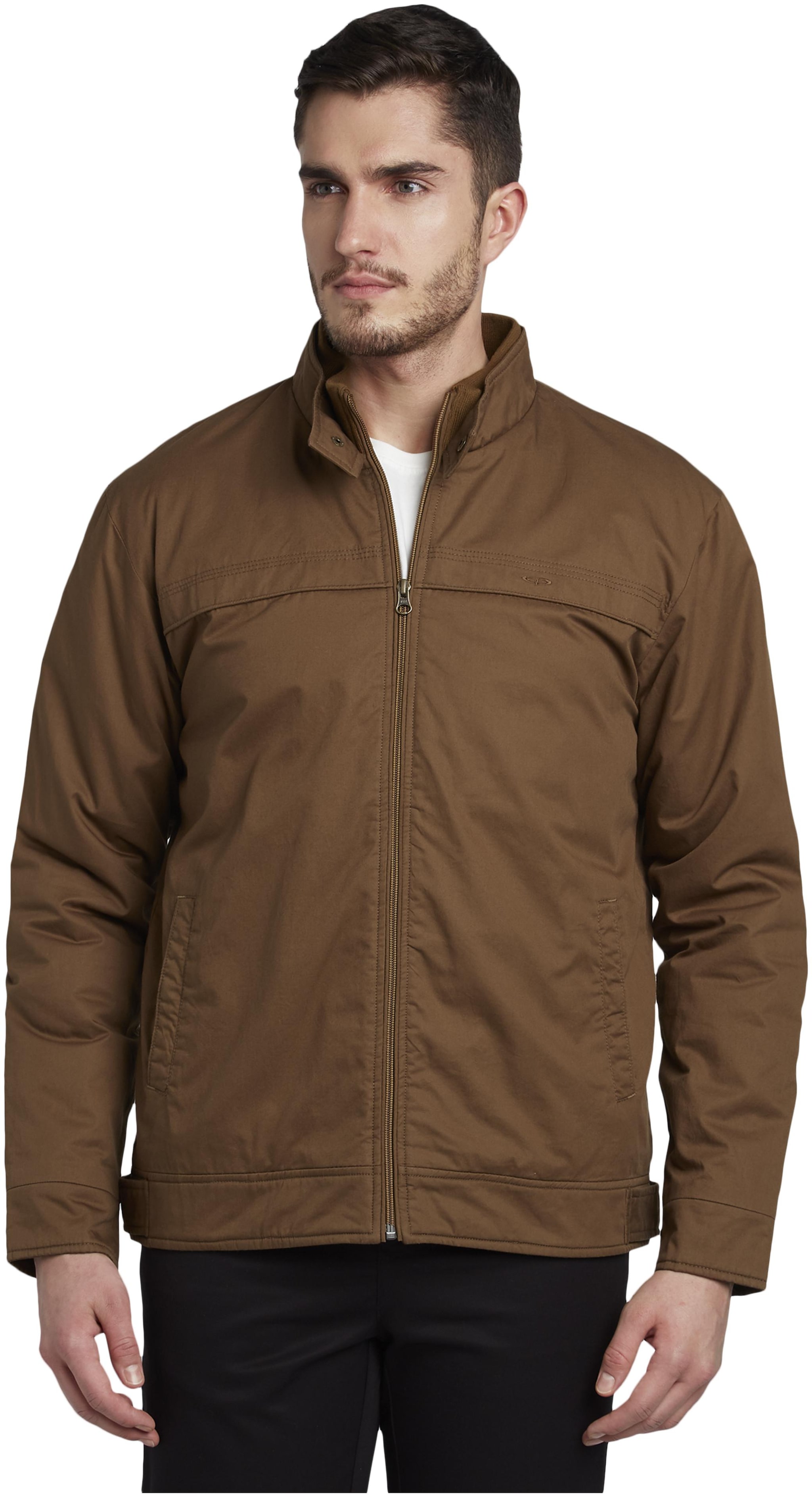 

ColorPlus Men Cotton Bomber Jacket Brown color