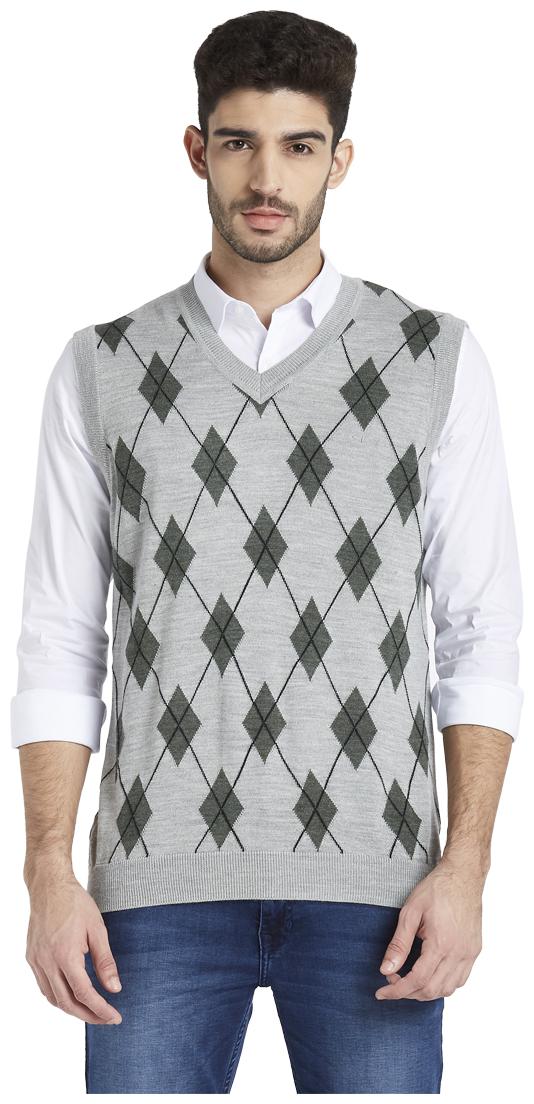 

ColorPlus Men Grey V neck Pullover