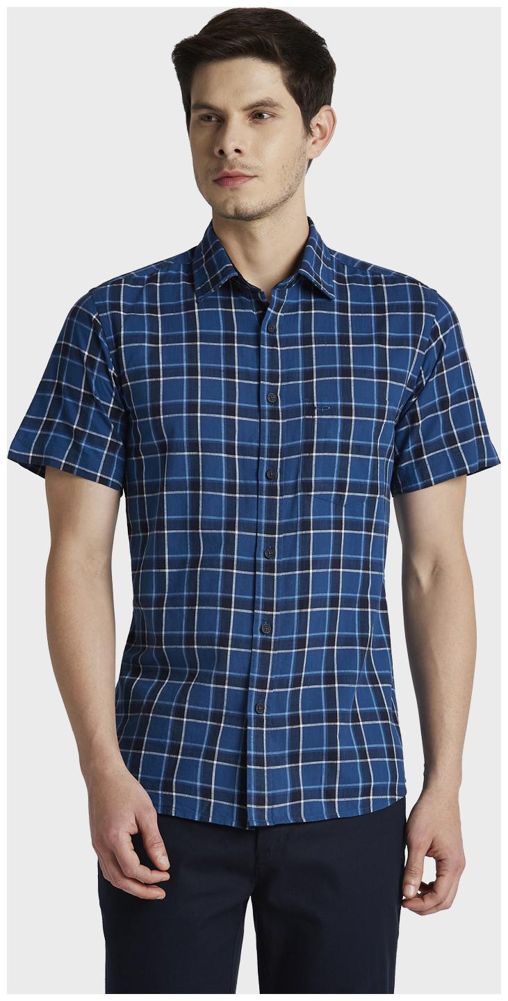 

ColorPlus Men Blue Checked Regular Fit Casual Shirt