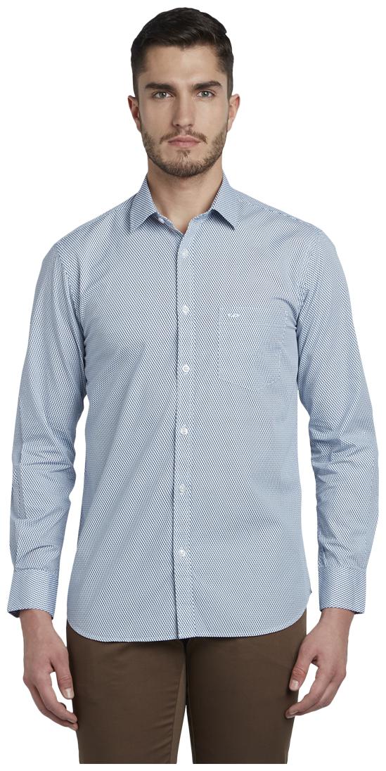 

ColorPlus Men Blue Printed Regular Fit Casual Shirt