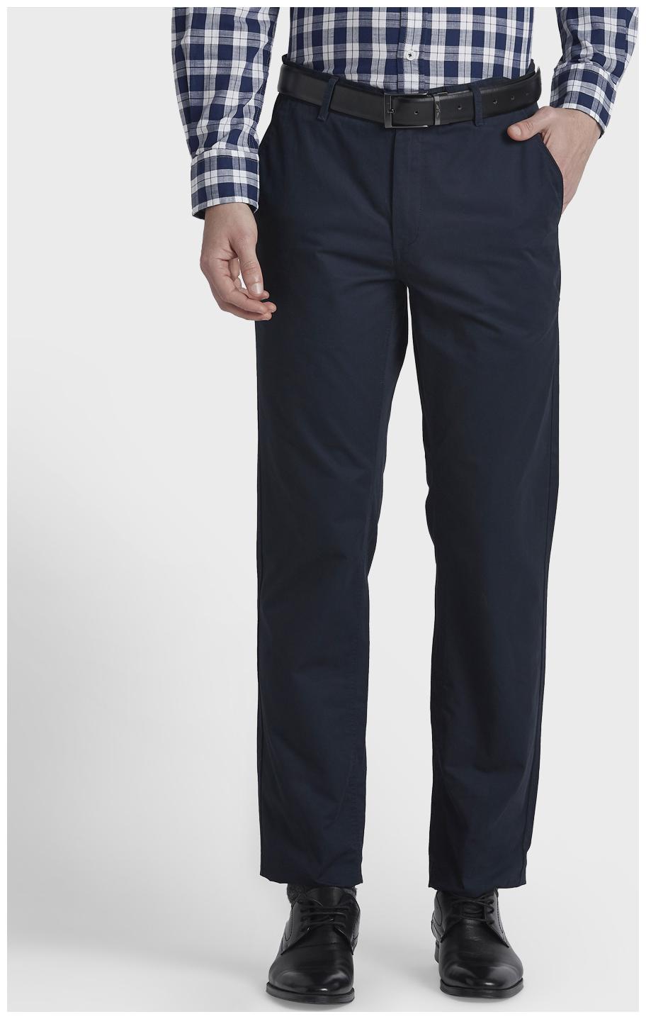 

ColorPlus Men Blue Solid Regular fit Wrinkle free Regular trousers