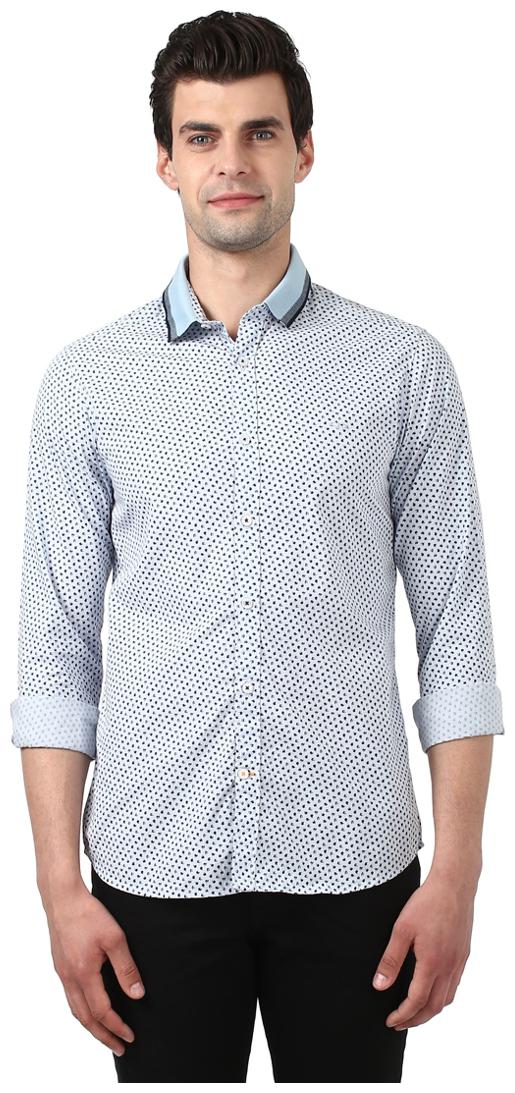 

ColorPlus Men Blue Printed Regular Fit Casual Shirt