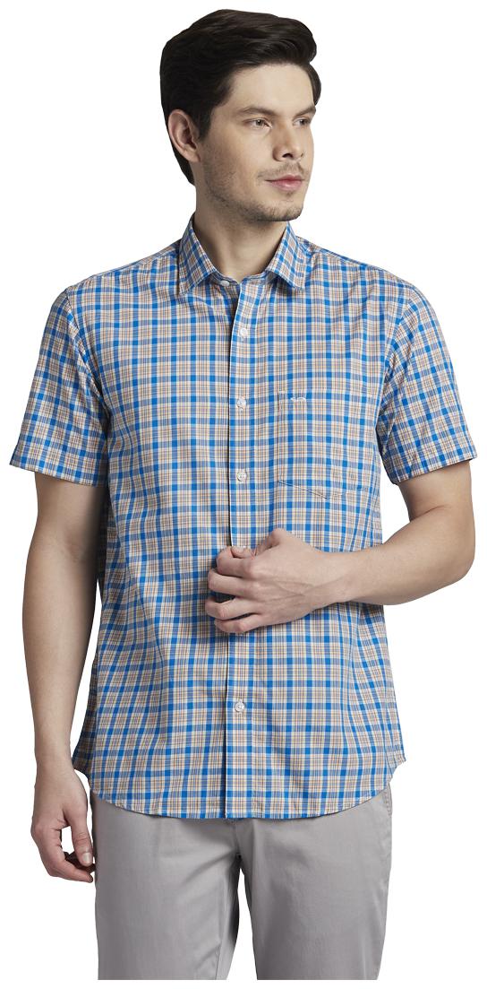 

ColorPlus Men Blue Checked Regular Fit Casual Shirt