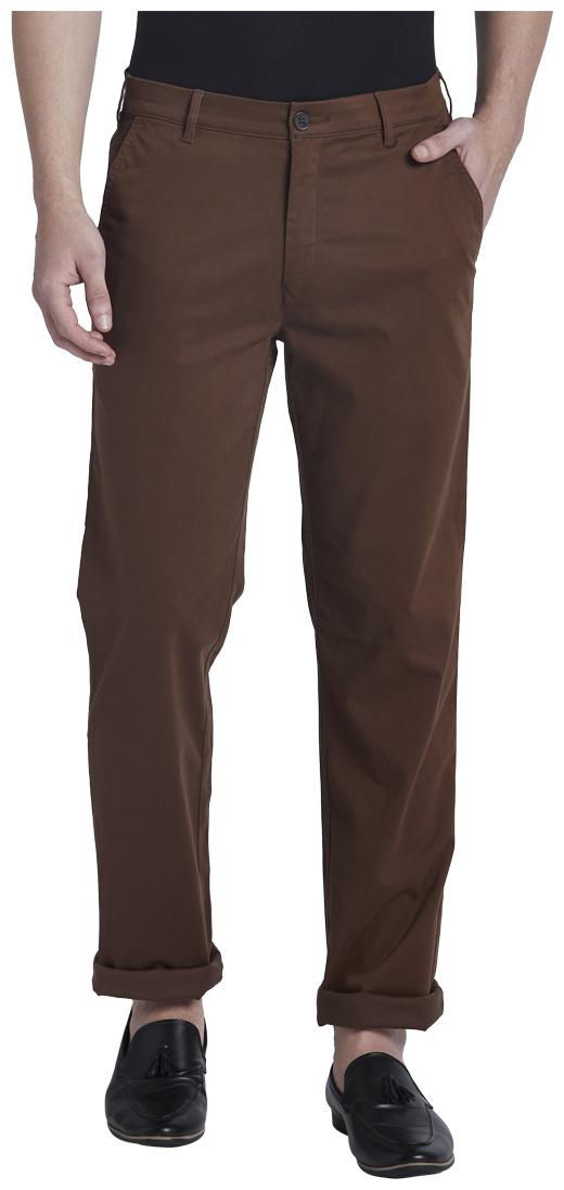 

ColorPlus Men Brown Solid Regular fit Regular trousers
