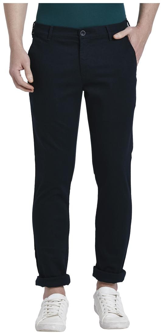

ColorPlus Men Navy blue Solid Regular fit Regular trousers