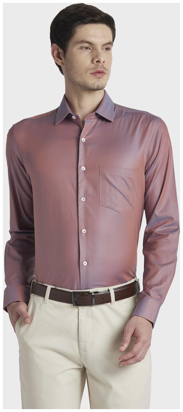 

ColorPlus Men Orange Checked Regular Fit Casual Shirt
