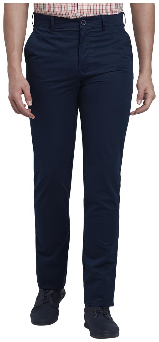 

ColorPlus Men Blue Printed Regular fit Regular trousers