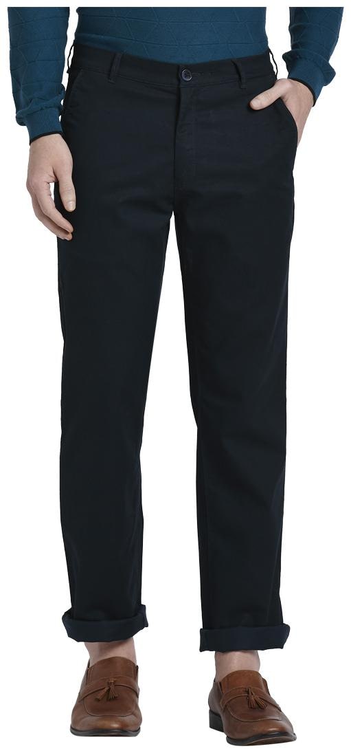 

ColorPlus Men Blue Solid Regular fit Regular trousers