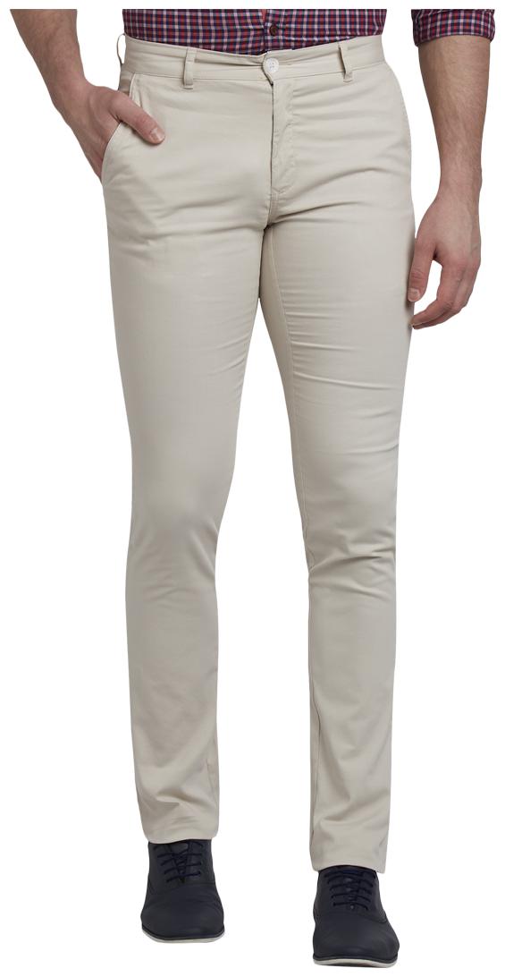 

ColorPlus Men Beige Solid Regular fit Regular trousers
