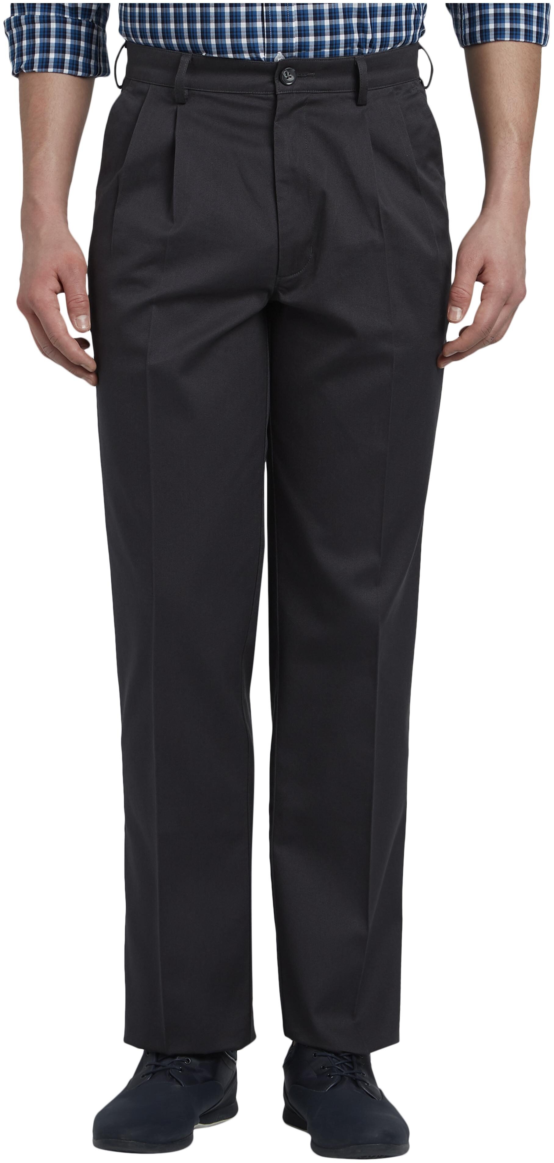 

ColorPlus Men Grey Textured Regular fit Regular trousers