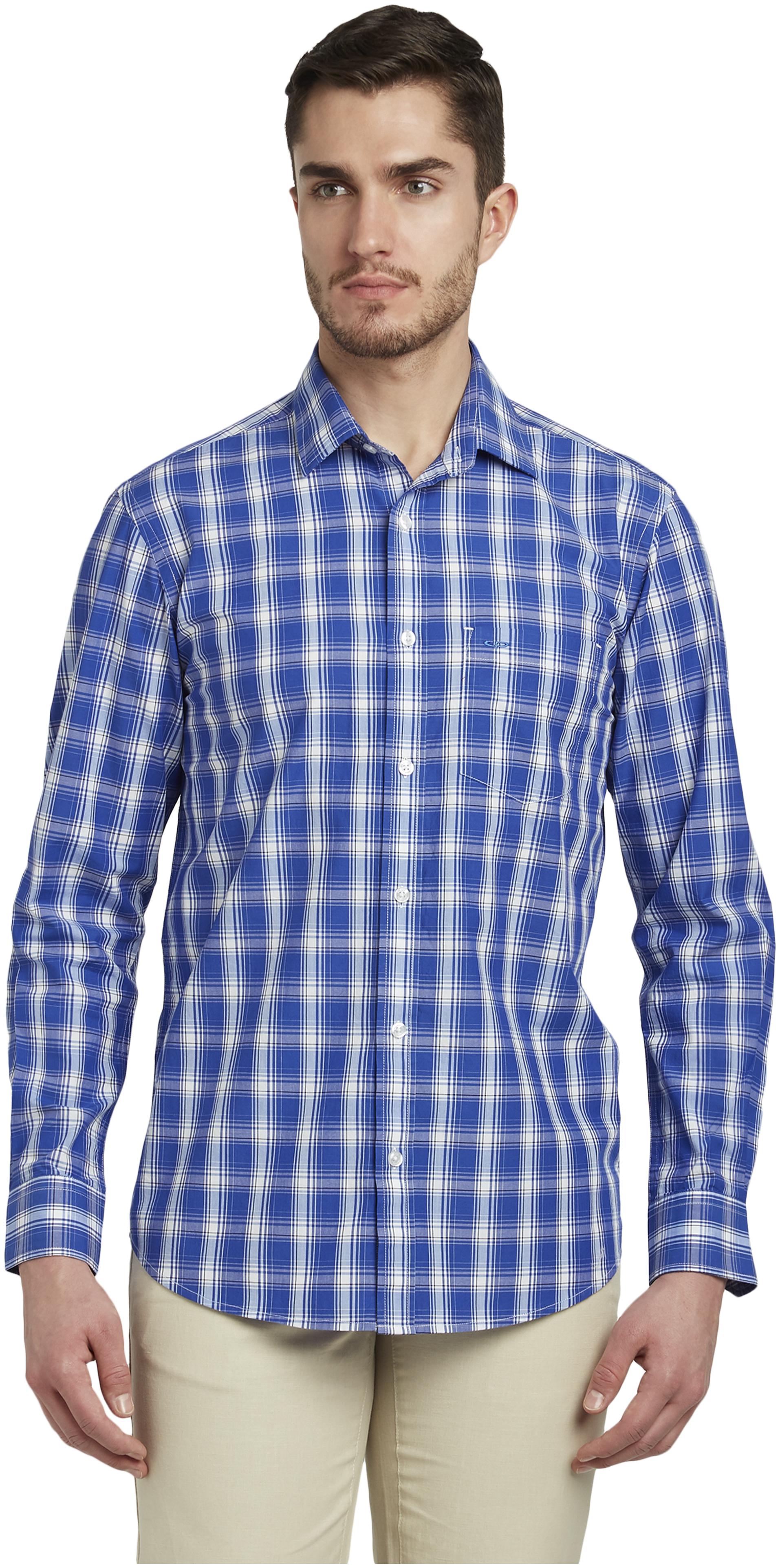 

ColorPlus Men Blue Checked Regular Fit Casual Shirt