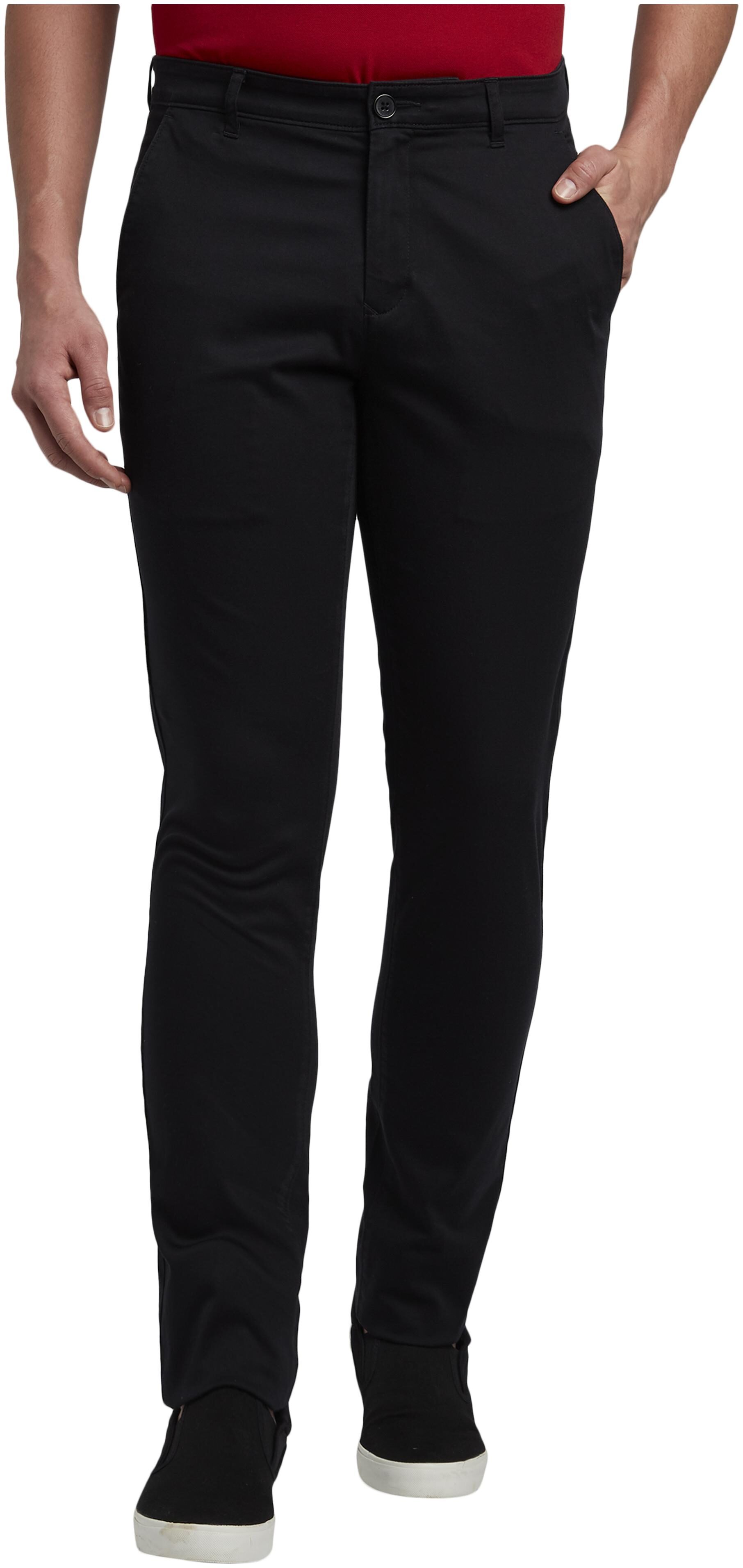 

ColorPlus Men Black Solid Regular fit Regular trousers