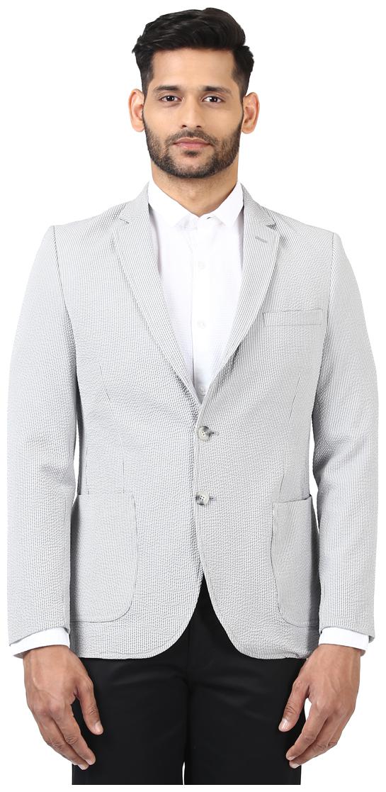 

ColorPlus Men Beige Striped Regular fit Single Breasted Blazer