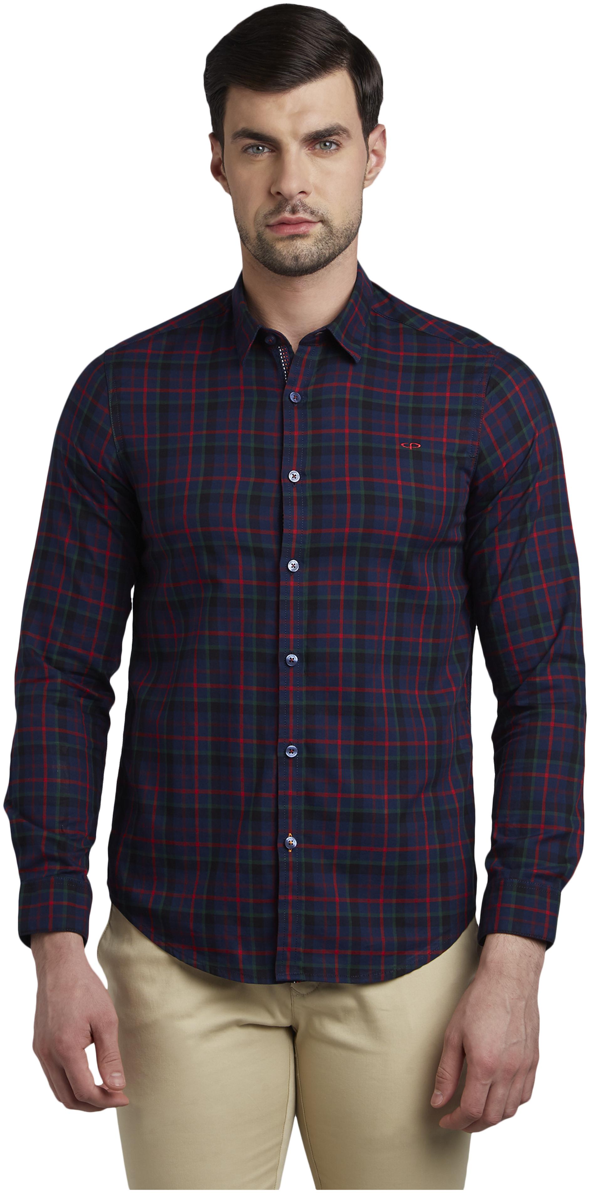 

ColorPlus Men Red Checked Slim Fit Casual Shirt