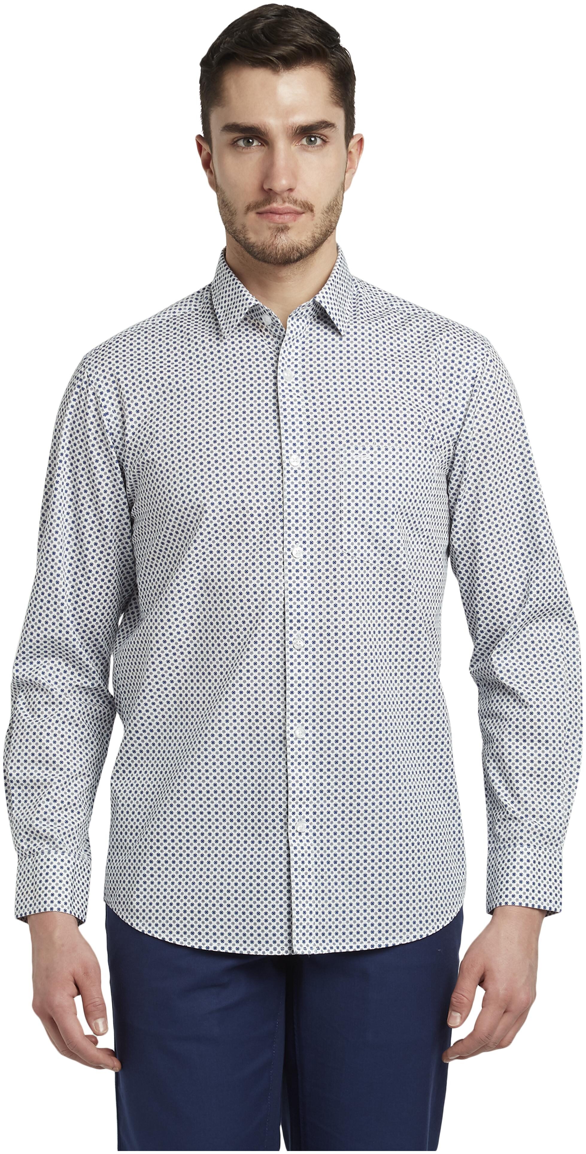 

ColorPlus Men Blue Printed Regular Fit Casual Shirt
