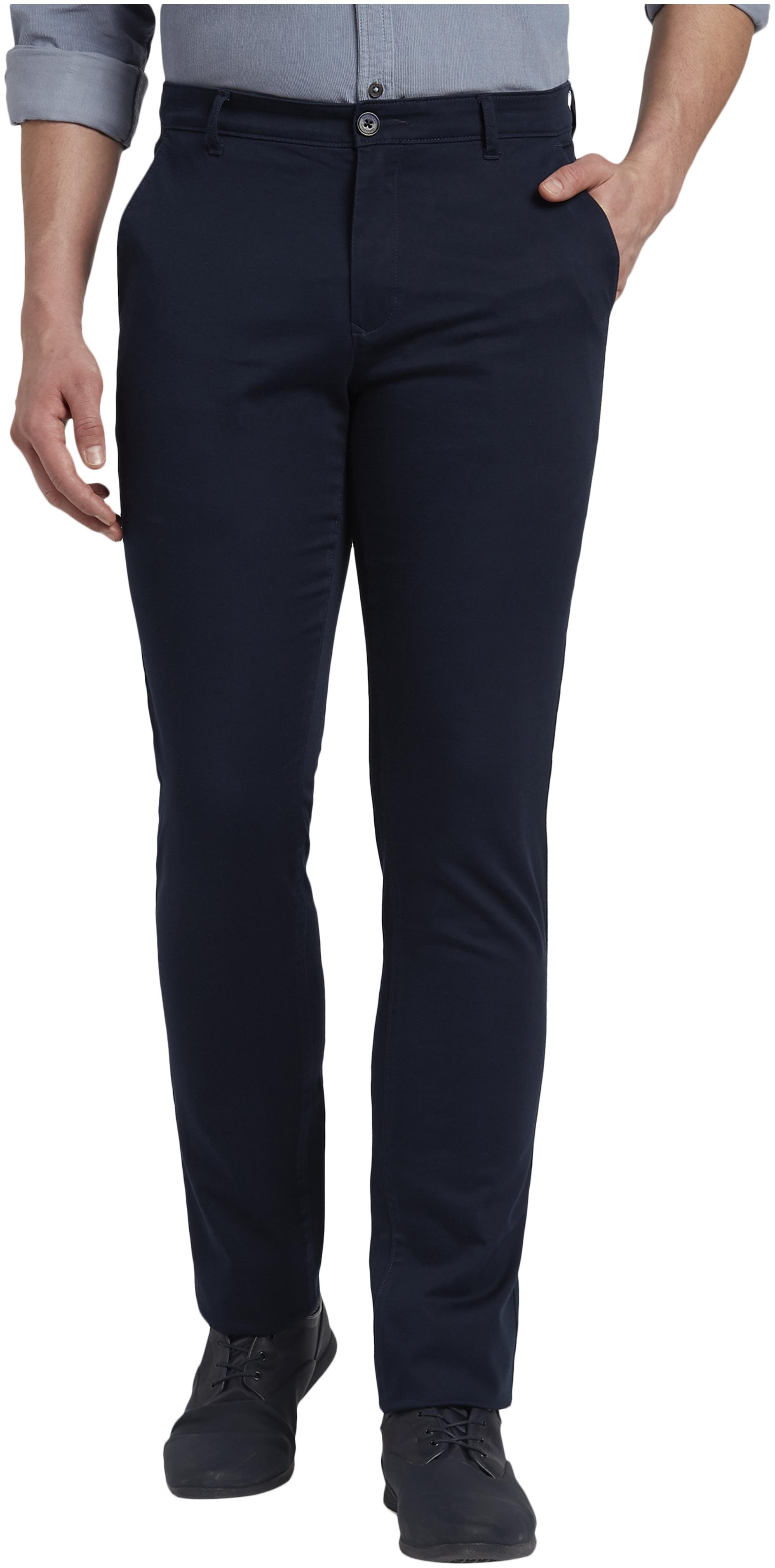

ColorPlus Men Blue Solid Regular fit Regular trousers