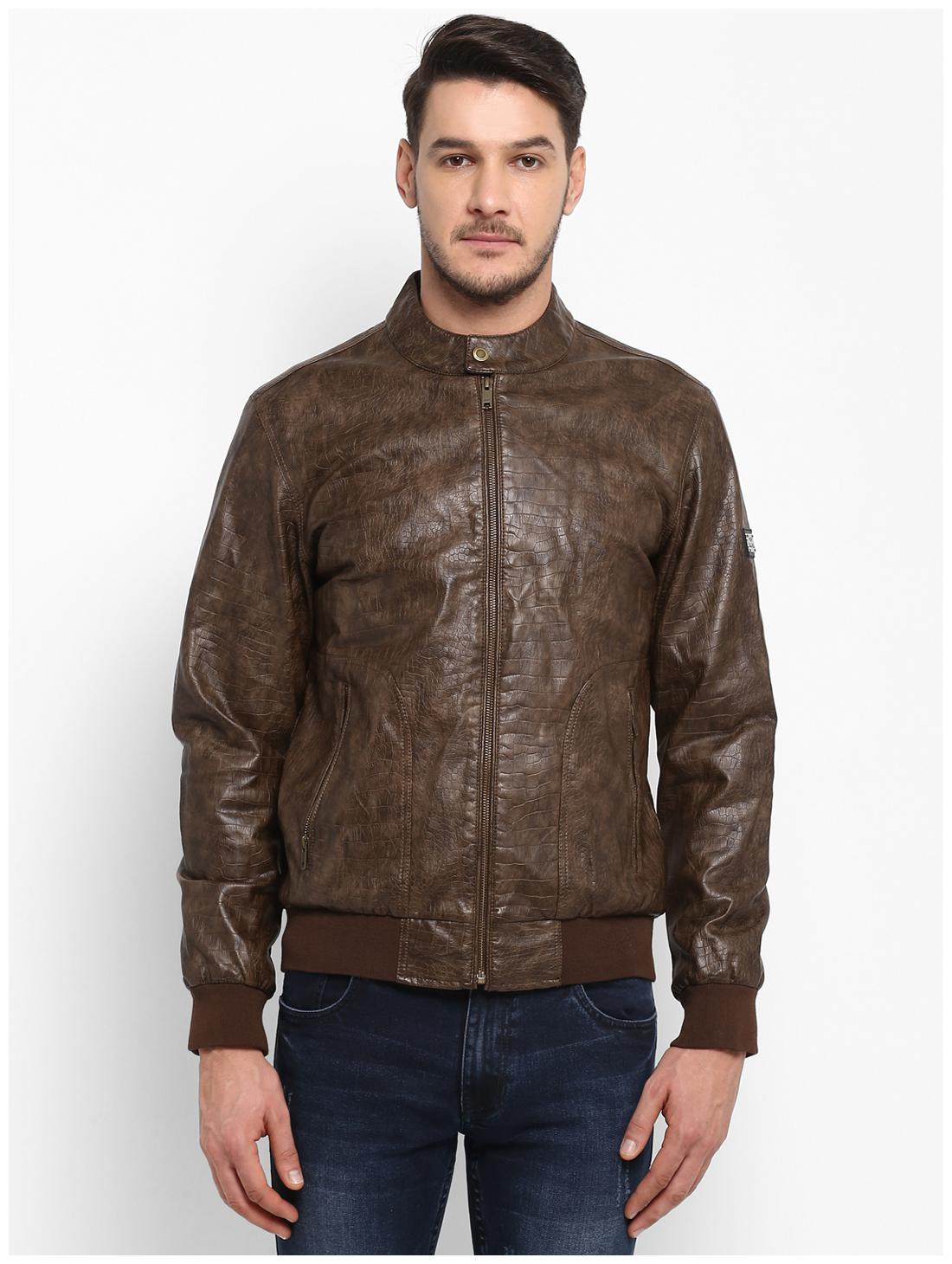 

ColorPlus Men Brown Solid Bomber jacket