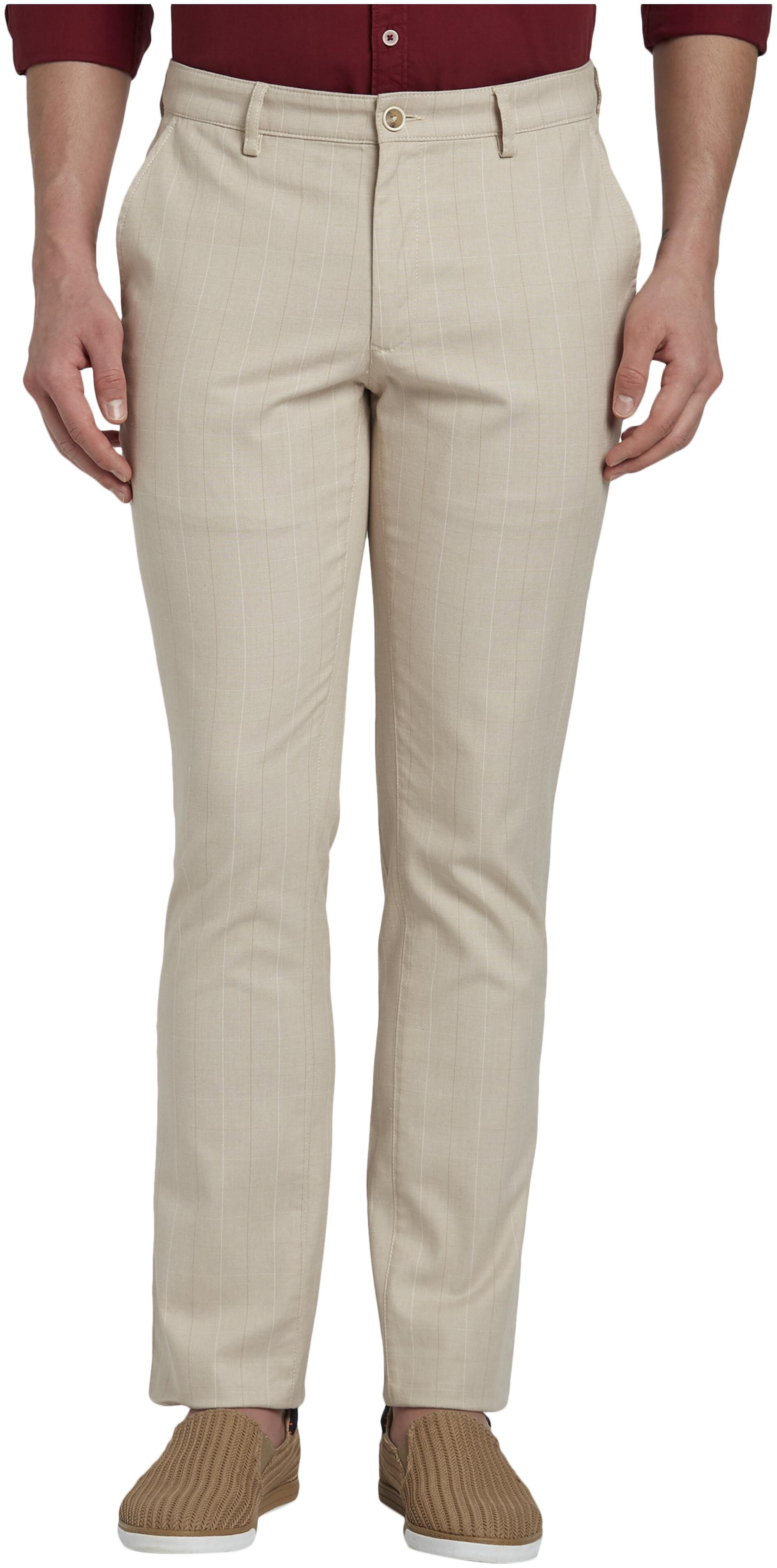 

ColorPlus Men Beige Checked Regular fit Regular trousers