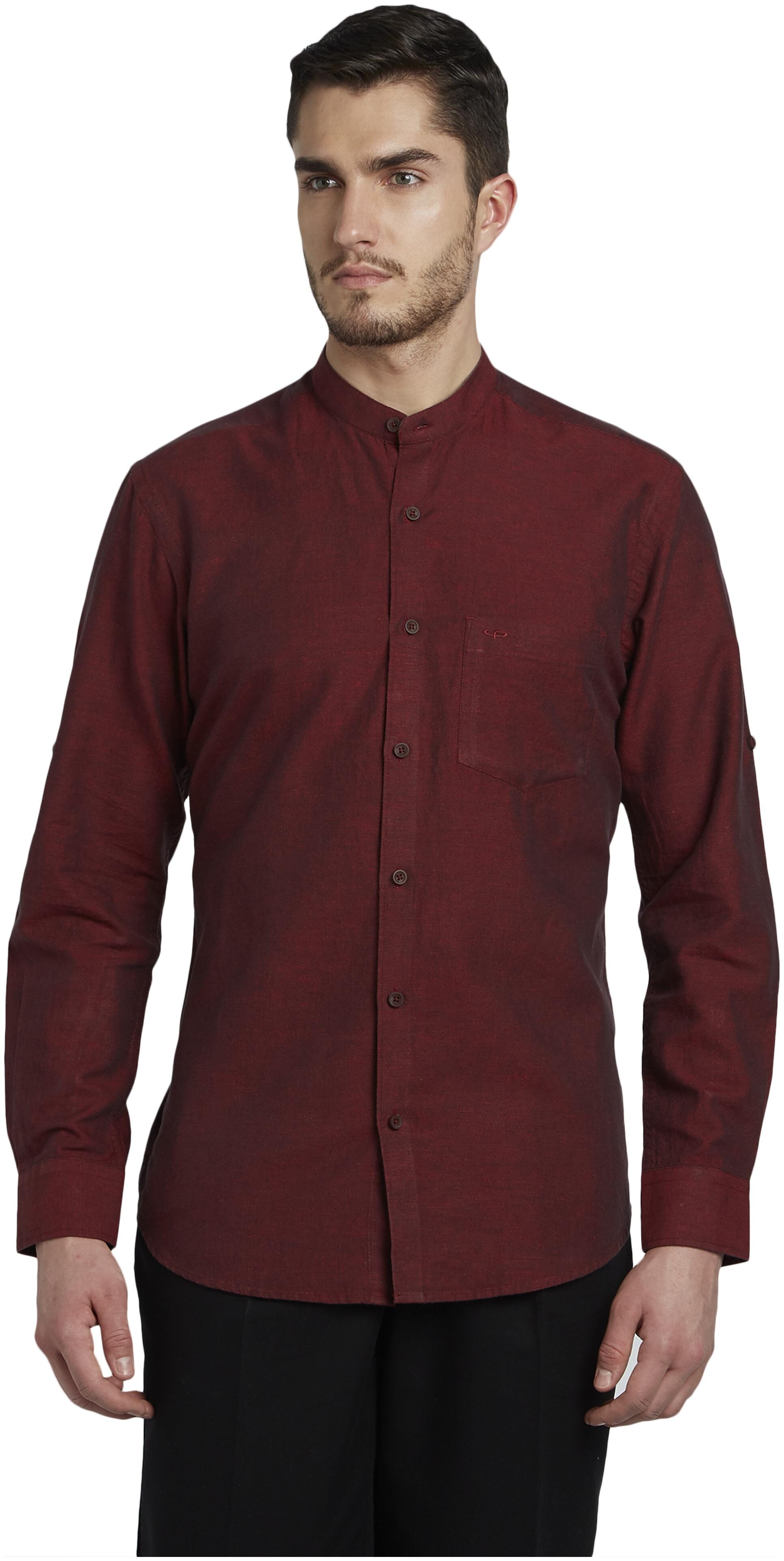 

ColorPlus Men Maroon Solid Regular Fit Casual Shirt