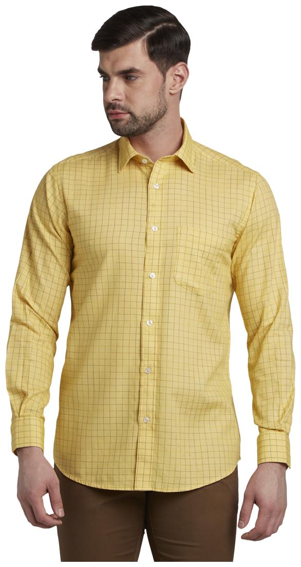 

ColorPlus Men Yellow Checked Regular Fit Casual Shirt