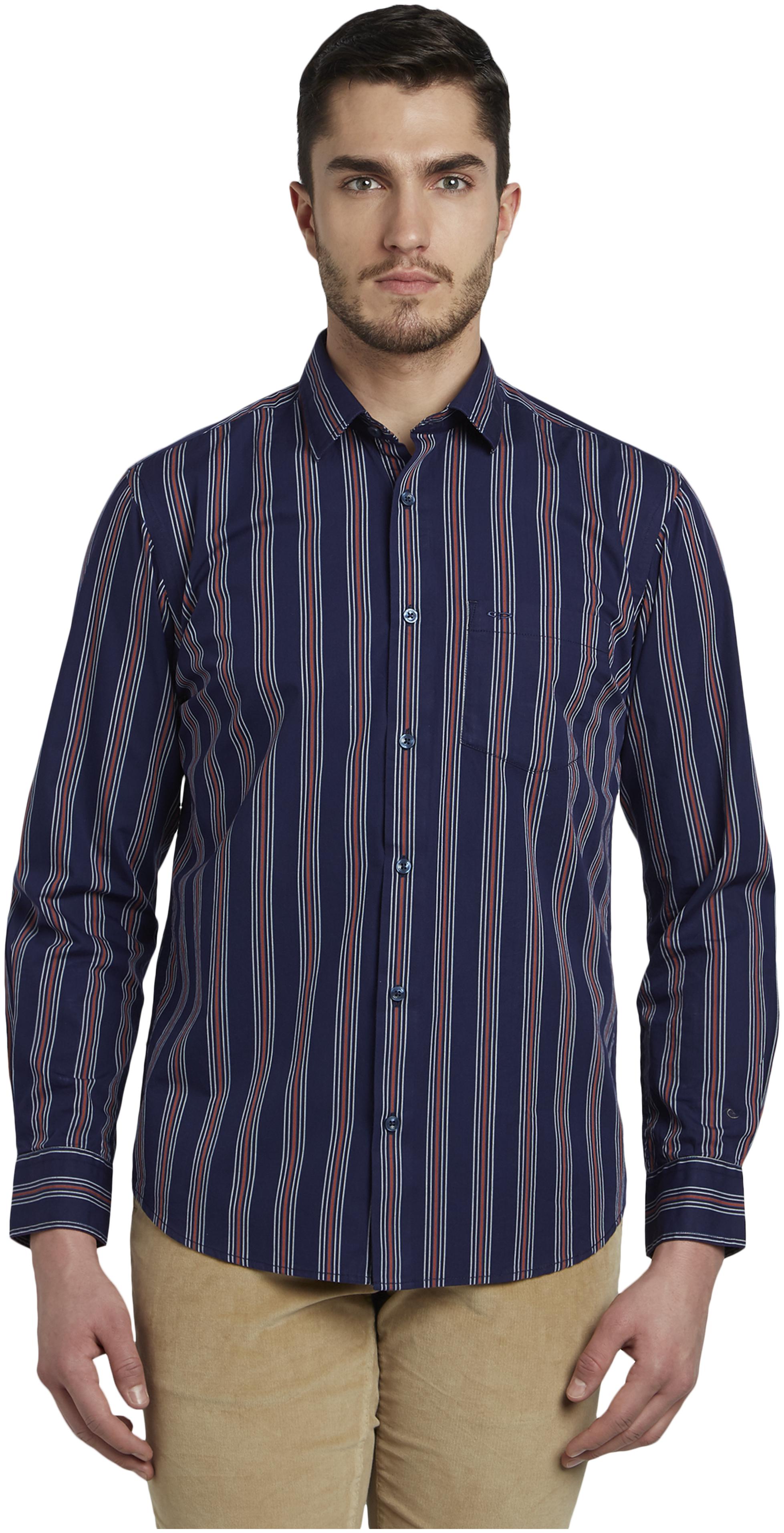 

ColorPlus Men Blue Printed Regular Fit Casual Shirt