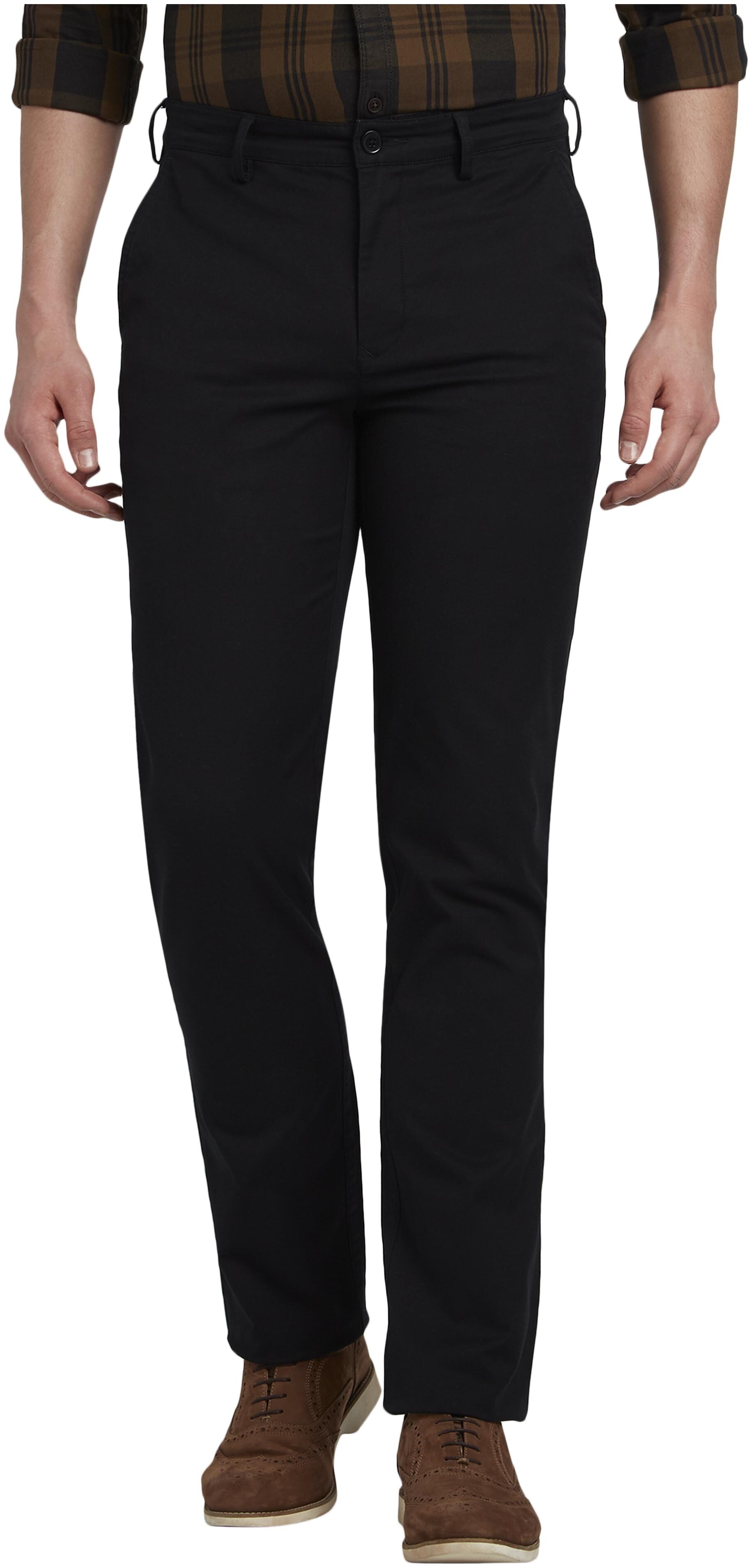 

ColorPlus Men Black Solid Tapered fit Regular trousers