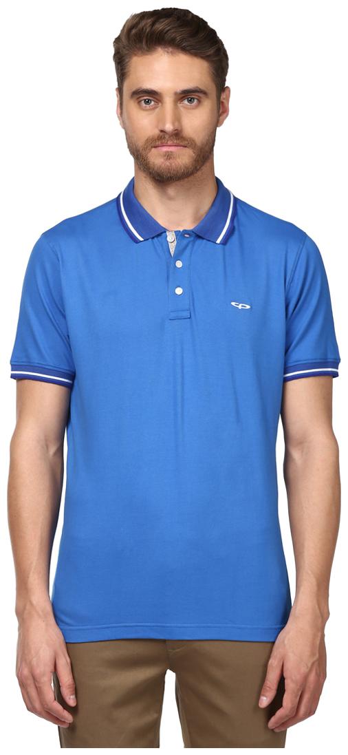 

ColorPlus Men Blue Slim fit Cotton Polo collar T-Shirt - Pack Of 1