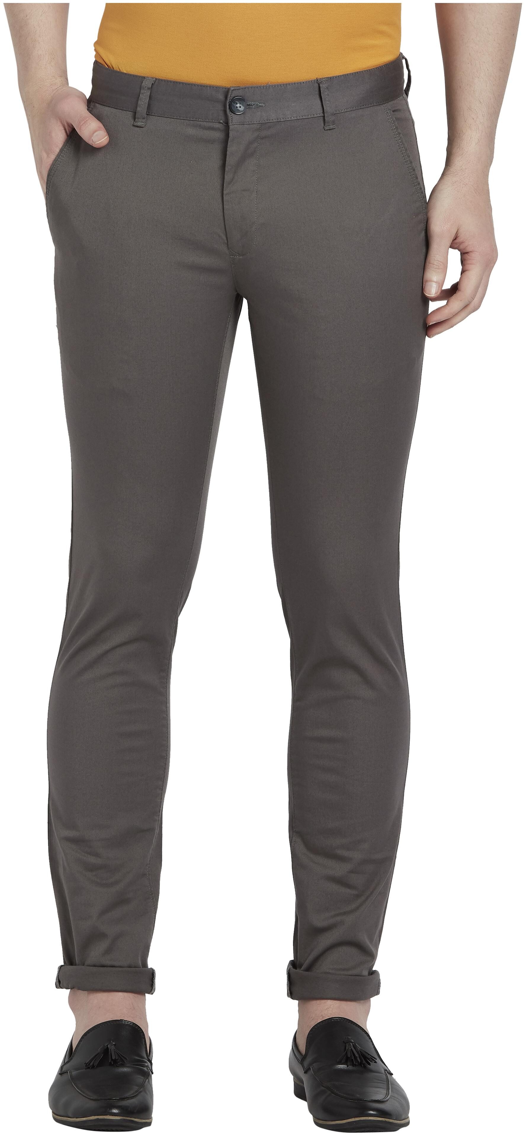 

ColorPlus Men Grey Solid Regular fit Regular trousers