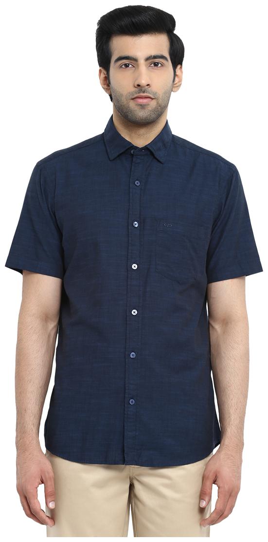 

ColorPlus Men Blue Solid Regular Fit Casual Shirt