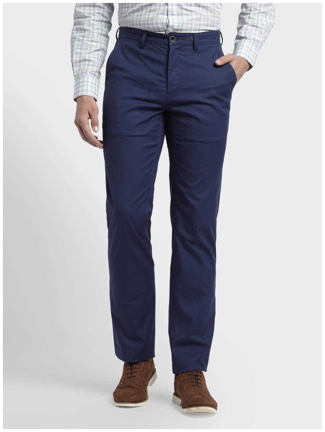 

ColorPlus Men Blue Printed Tapered fit Regular trousers