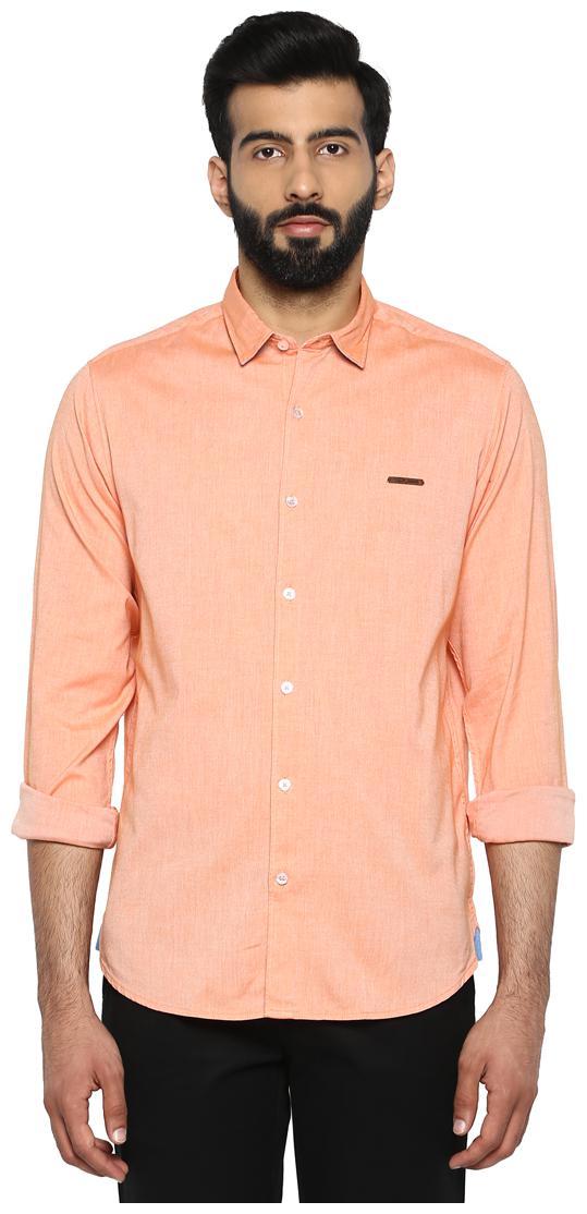 

ColorPlus Men Orange Solid Regular Fit Casual Shirt