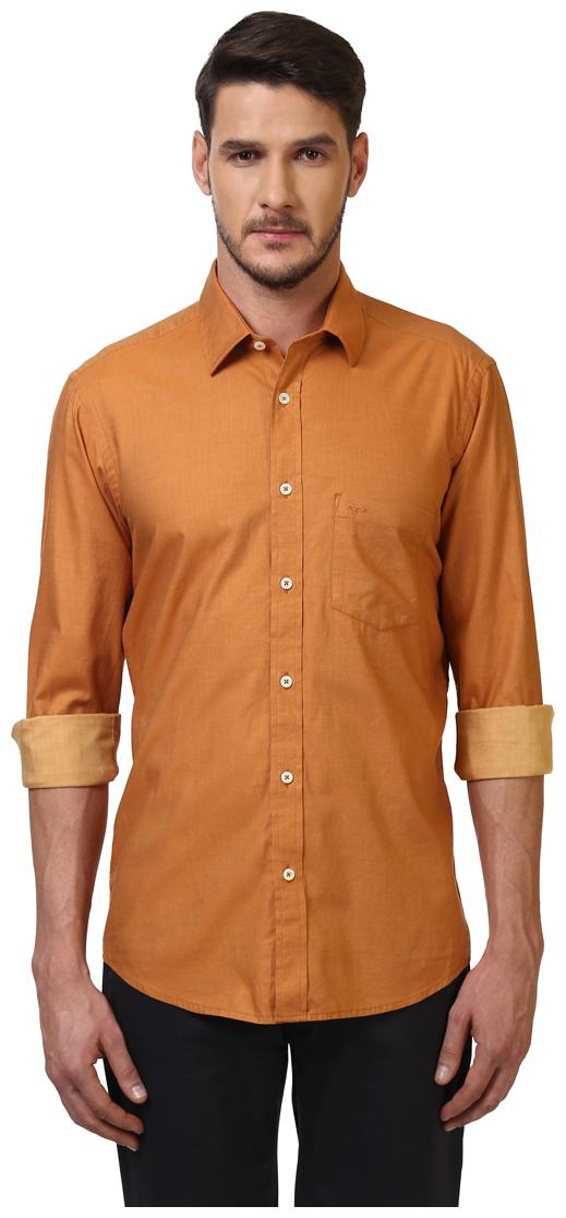 

ColorPlus Men Orange Printed Regular Fit Casual Shirt