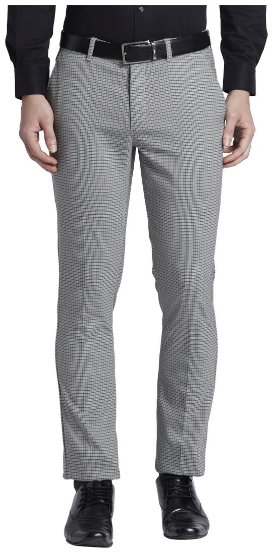 

ColorPlus Men Grey Checked Regular fit Regular trousers