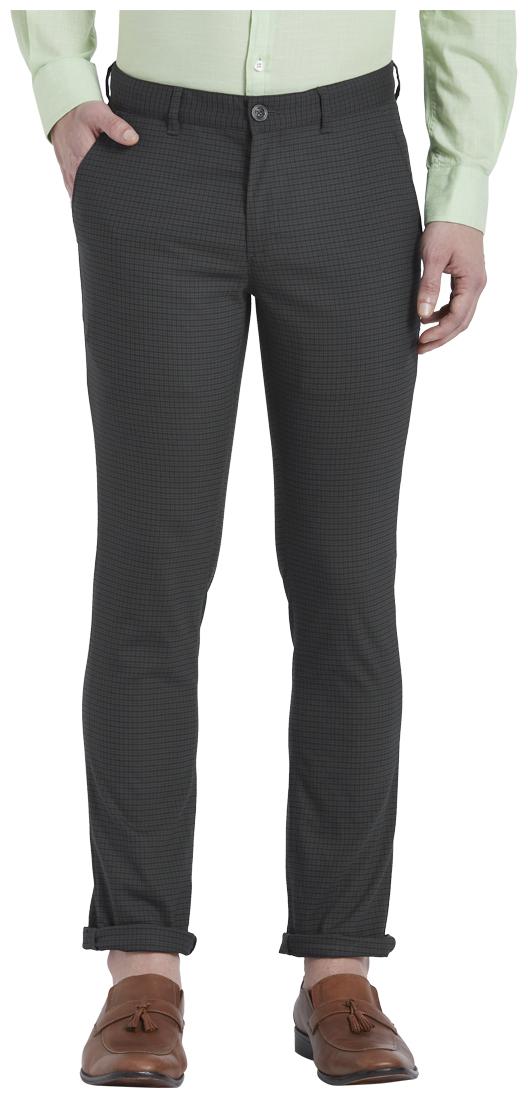 

ColorPlus Men Grey Checked Regular fit Regular trousers