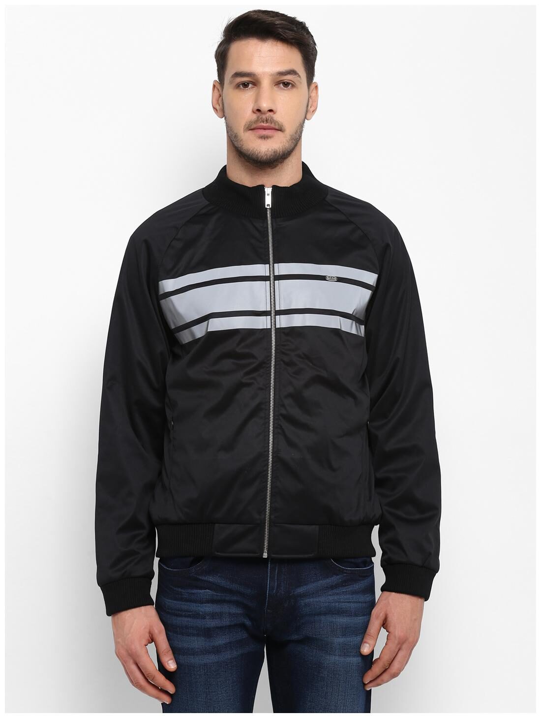 

ColorPlus Men Black Colorblocked Bomber jacket