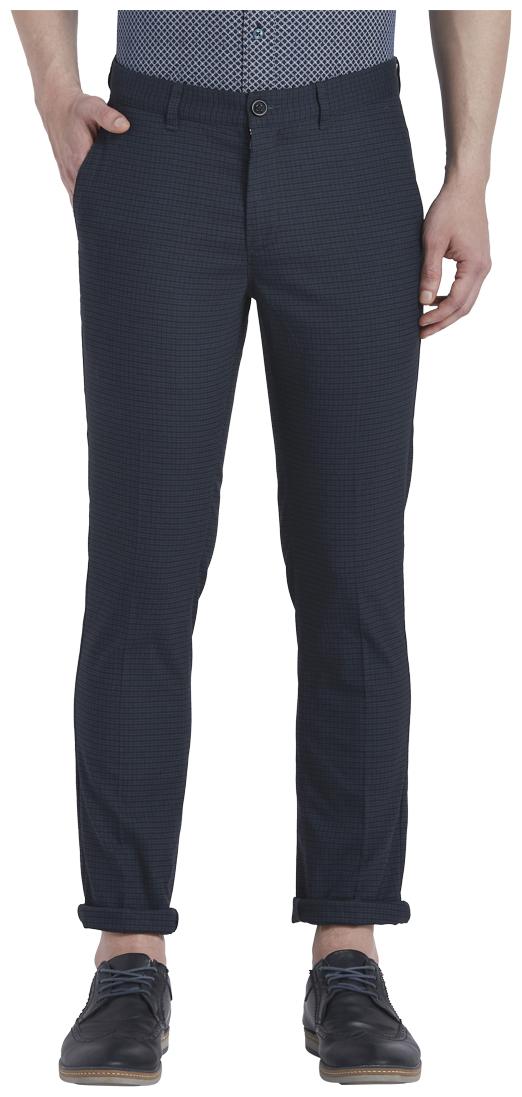 

ColorPlus Men Navy blue Checked Regular fit Regular trousers