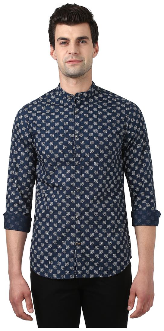 

ColorPlus Men Blue Geometric Slim Fit Casual Shirt