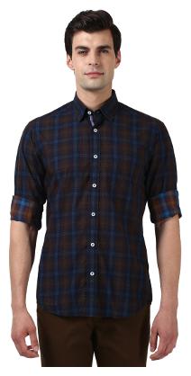 

ColorPlus Men Blue Printed Regular Fit Casual Shirt