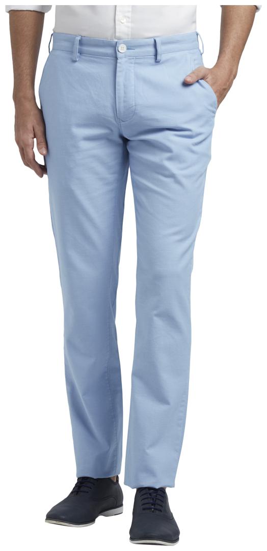 

ColorPlus Men Blue Printed Regular fit Regular trousers