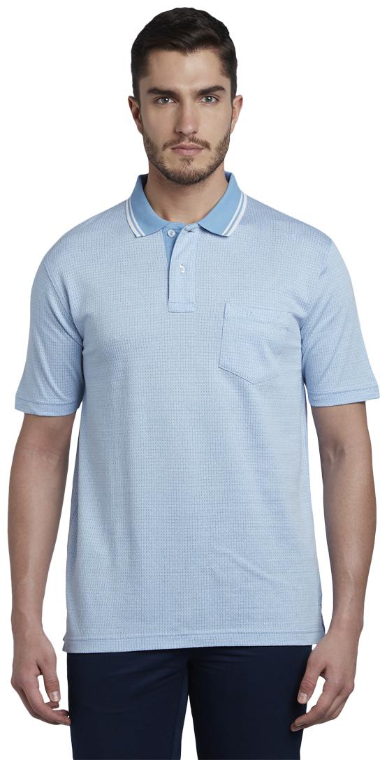 

ColorPlus Men Blue Regular fit Cotton Polo collar T-Shirt - Pack Of 1