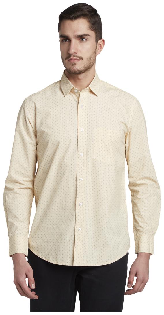 

ColorPlus Men Yellow Printed Slim Fit Casual Shirt
