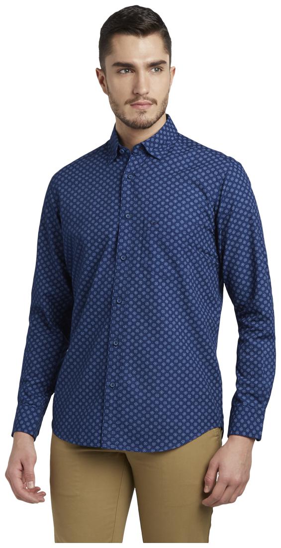 

ColorPlus Men Blue Printed Slim Fit Casual Shirt