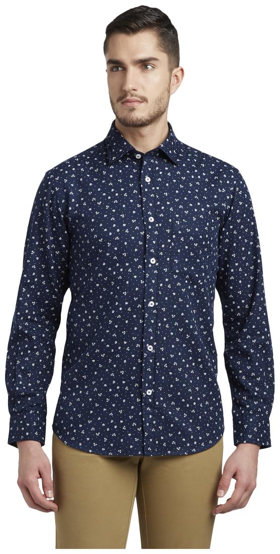 

ColorPlus Men Blue Printed Slim Fit Casual Shirt