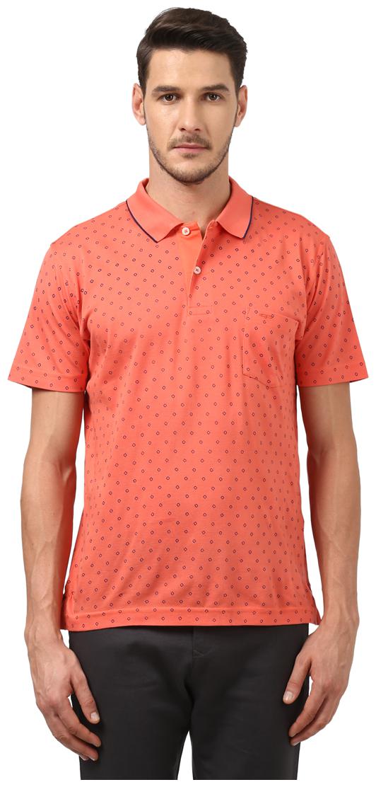 

ColorPlus Men Red Regular fit Cotton Polo collar T-Shirt - Pack Of 1