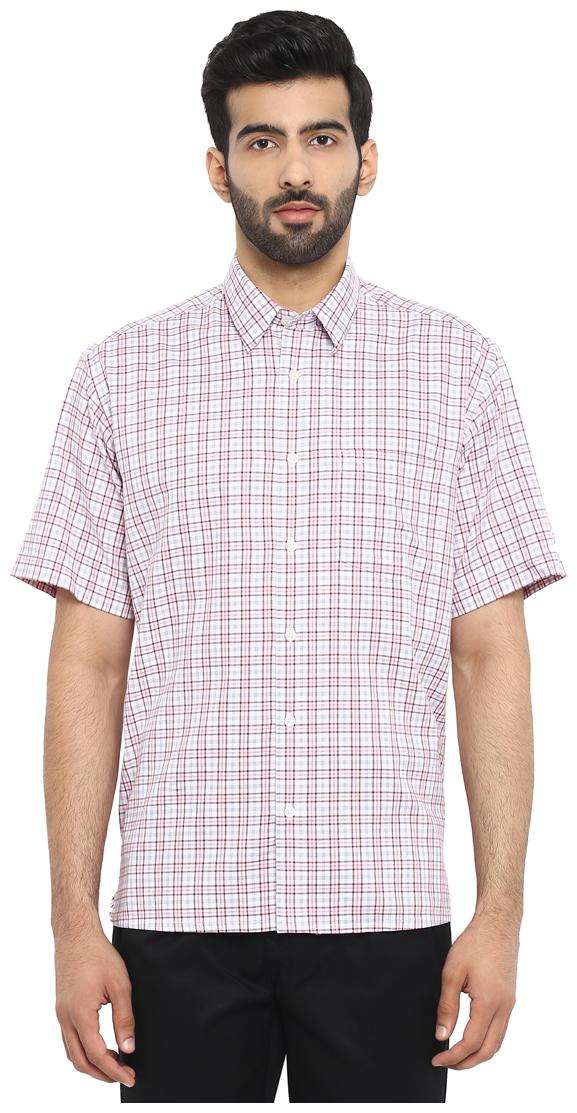 

ColorPlus Men Red Checked Regular Fit Casual Shirt