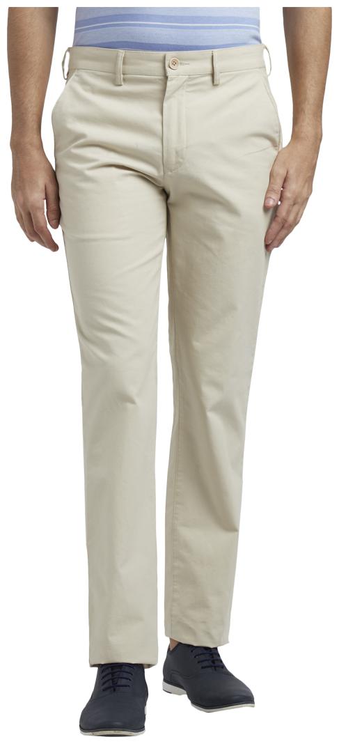 

ColorPlus Men Beige Solid Slim fit Regular trousers